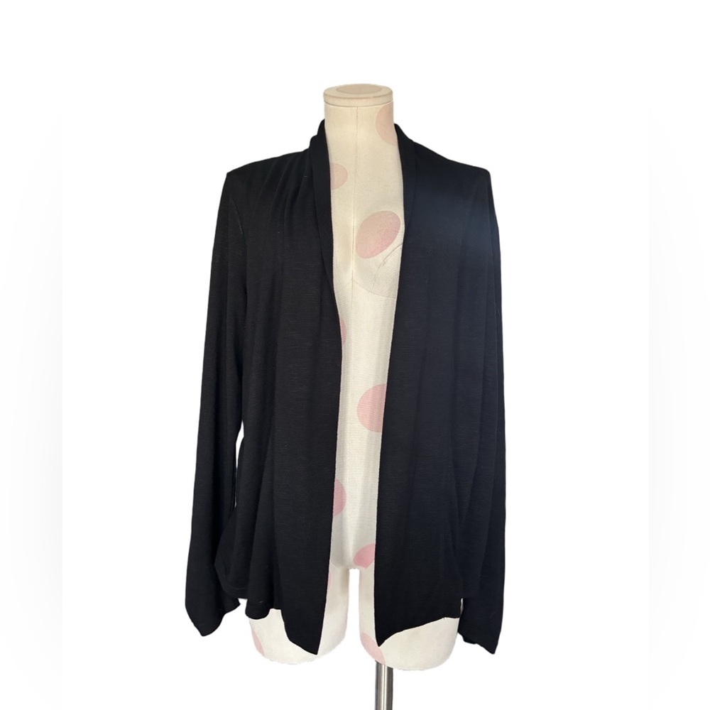 Minimalist Classic Layering – Calvin Klein Black Open Front Cardigan – XL